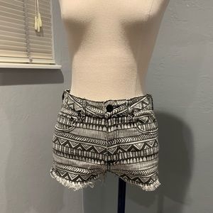 Black and white patterned shorts